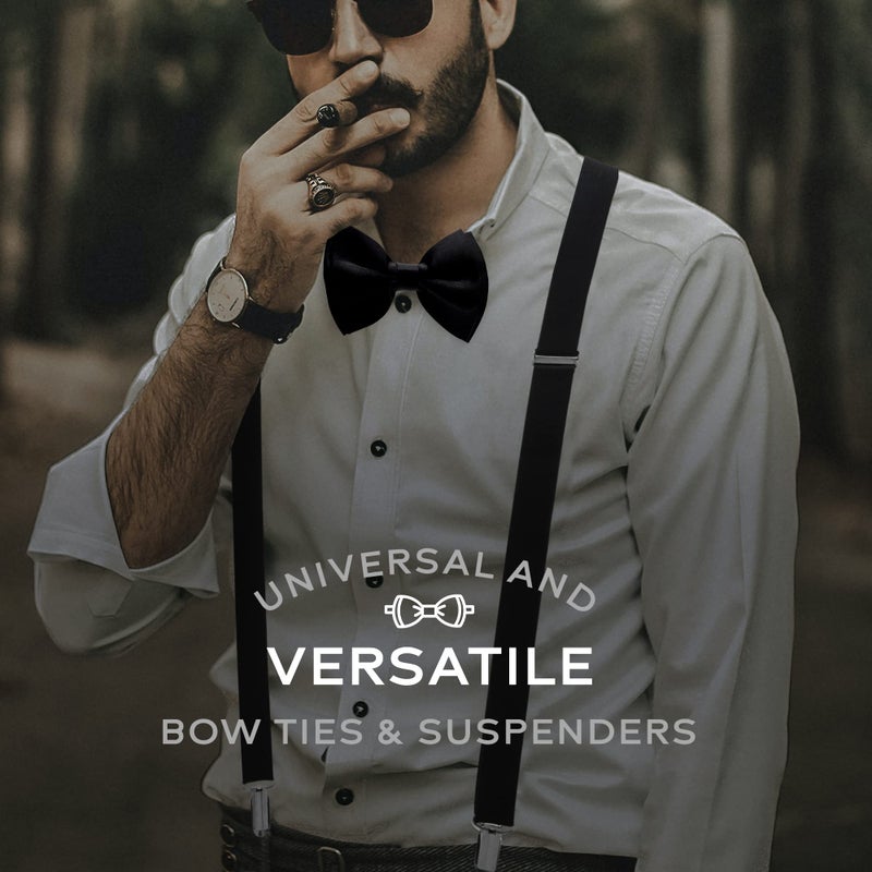 Man of Men Bow Tie and Suspenders for Men, Menâ€™s Black Bowtie and Suspenders Set, Boys, Women - Tirantes Para Hombre, One Size Fits Most - Image 3